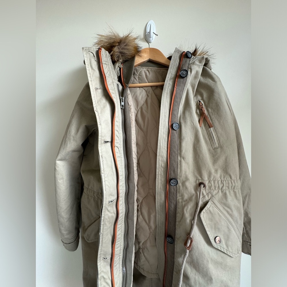 NWT Only Olive Hooded Parka Jacket, removable lining, Women's Size S - Picture 9 of 12